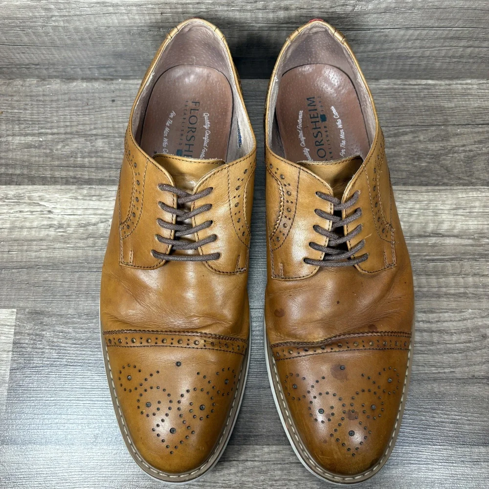 Florsheim Union Cap Oxford Lace-up Brown Mens US Size 11 15126-221 Shoes